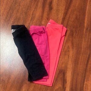 Kids' Black, Pink, and Red Leggings Set